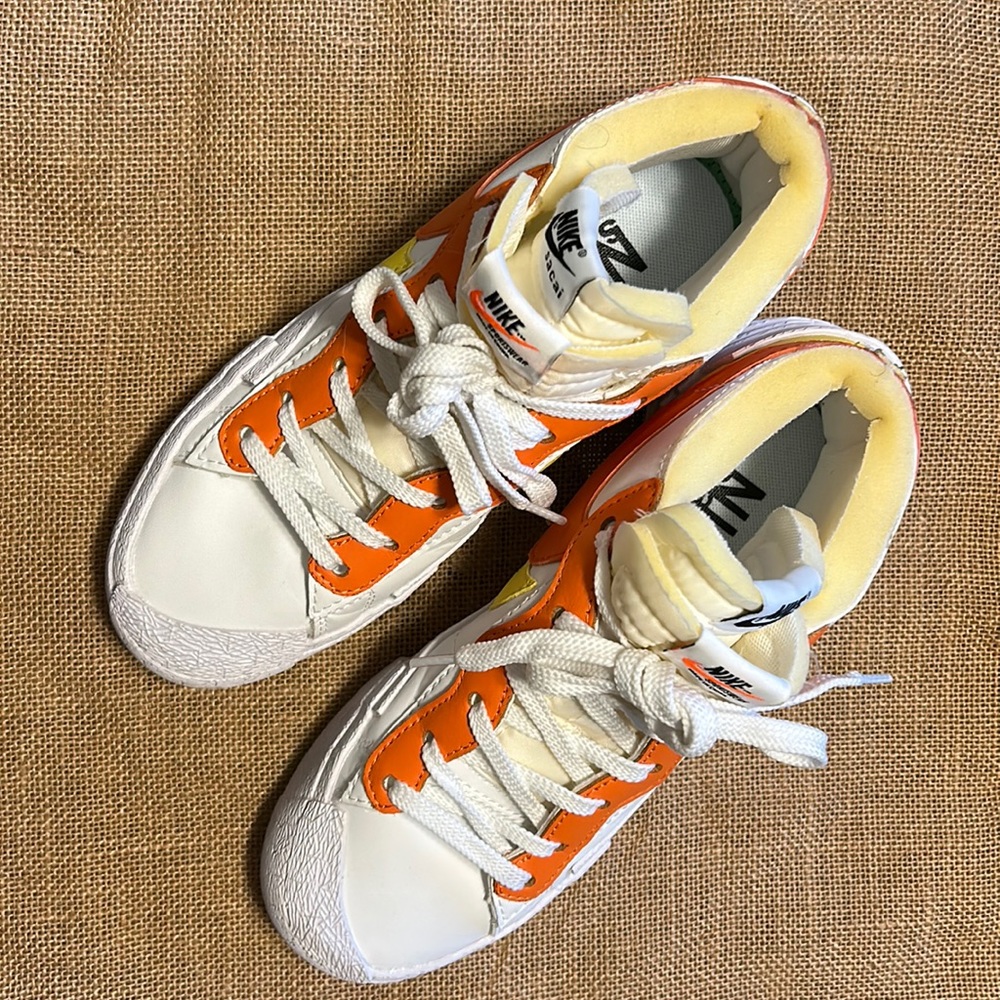 Nike Size Mens 7 Nike Blazer Low sacai White Magma Orange DD1877100. Excellent
